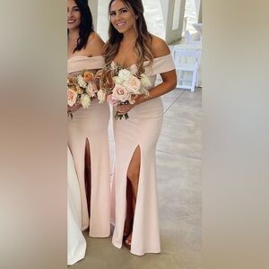 Lulus light pink off the shoulder dress